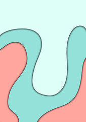 Vector paper cut layout design for presentation, flyer, poster. 3D simple background	
