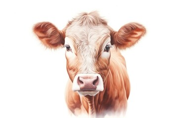 Painting of cow livestock drawing mammal.