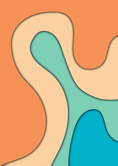 Vector paper cut layout design for presentation, flyer, poster. 3D simple background	
