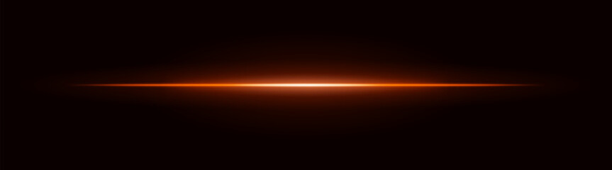 Radiant light. Straight glowing beam with intense center and dark fade edges. Suitable for digital interfaces and futuristic motion effects.