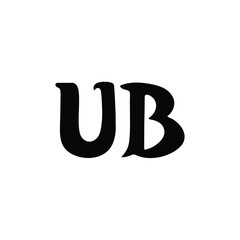 UB monogram logo design letter text name symbol monochrome logotype alphabet character simple logo
