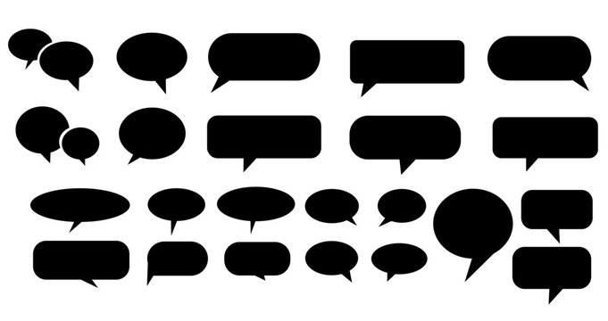 set of black and white speech bubbles,comic speech bubbles.communication concept, Speak bubble, simple flat design. text box and message icon vector illustration