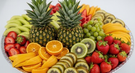 Vibrant assortment of fresh tropical fruits perfect for a healthy snack or dessert
