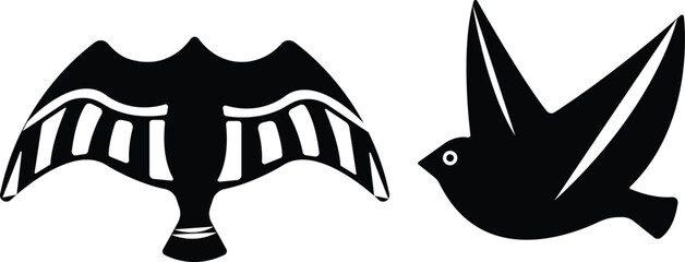 Art & IllustrationBird icon set.Set of black bird silhouettes. Vector elements for design.Minimalist Bird Illustration,Icon, and Clipart on White Background.Vectorial illustrations of various bird.