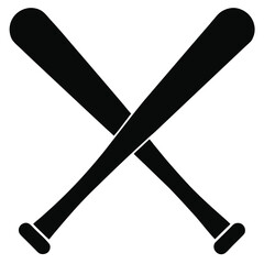 Baseball bats vector clean black silhouette design white background