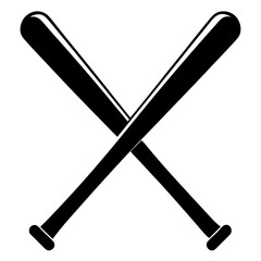 Baseball bats vector clean black silhouette design white background