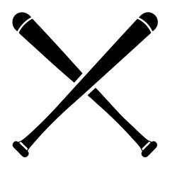Baseball bats vector clean black silhouette design white background