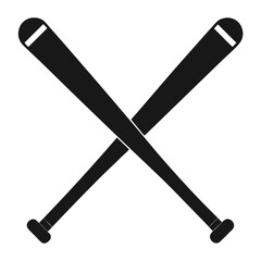 Baseball bats vector clean black silhouette design white background