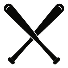 Baseball bats vector clean black silhouette design white background
