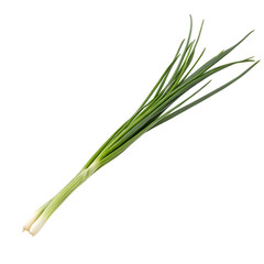Fresh organic chive leaf with flower isolated on a transparent background png