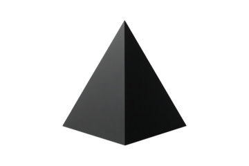 Black triangular pyramid isolated on transparent background