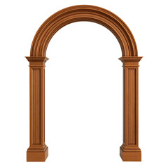 Wooden classical archway isolated on transparent background
