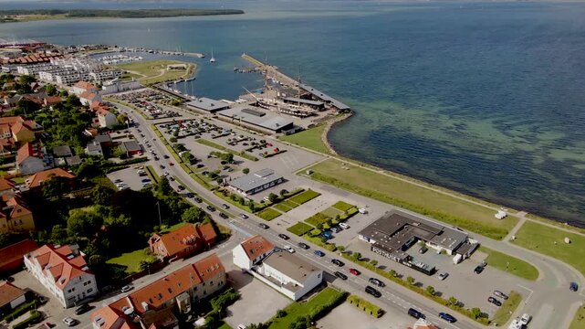 Aerial views of Ebeltoft in Eastern Denmark