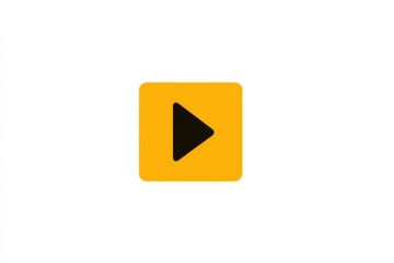 Simple yellow square button with black play icon