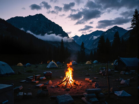 camfire in mountain