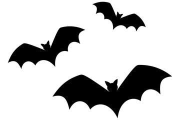 コウモリ　群れ　イラスト