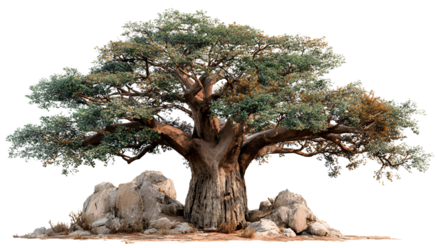 asset, transparent background, african baobab tree clipart, cutout