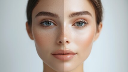 Transformation of a woman's appearance using ai technology for beauty enhancement and skin smoothing