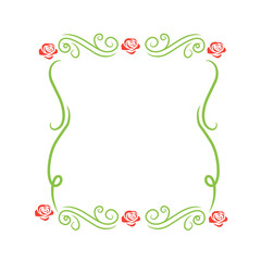rose swirl frame decoration