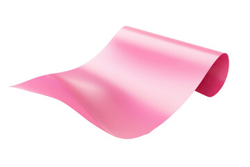 Rolled pink resistance band for fitness and exercise isolated on transparent background. Pink sticky note with a folded corner featuring a vibrant and smooth surface isolated on white background.