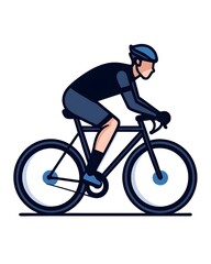 Obraz premium Cycling in Nature – Flat Vector Illustration