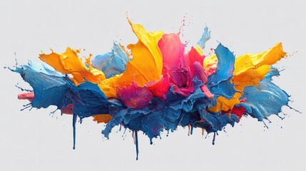 Vibrant paint explosion, dynamic splashes, color burst