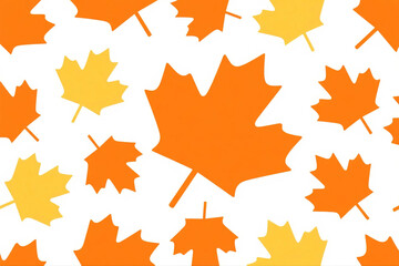 Falling maple leaves seamless vector pattern in warm tones.