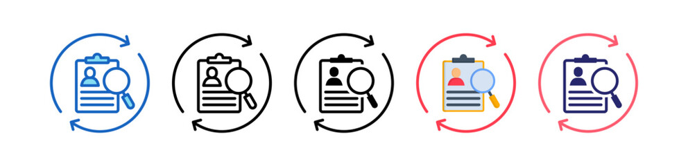 Hiring Process Multiple Style Icon Set Collection. 
