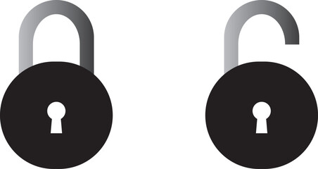 Lock open and lock closed illustration, Lock and unlock vector illustration