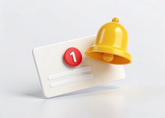 Yellow notification bell with a red badge indicating one new alert