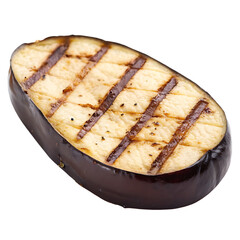 Barbecued purple aubergine eggplant slice isolated on a transparent background png