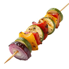 Healthy grilled vegetable skewer with fresh veggies isolated on a transparent background png