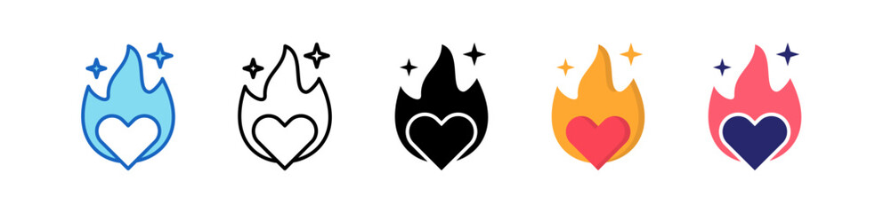 Passion Multiple Style Icon Set Collection. 