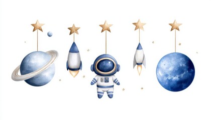 Astronaut baby elephant space suit cosmonaut star. Infant pachyderm in galactic garment celestial body spaceman explorer cosmos calf jumbo astronautic suit constellation