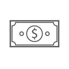 Banknote business line icon.