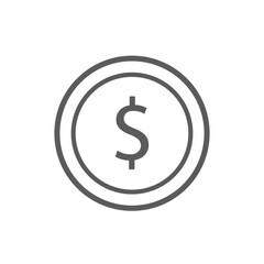 Coin business line icon.