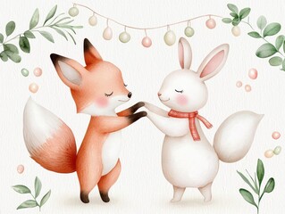 Cute baby birthday party nursery watercolor dancing. Sweet infant festive gathering playroom aquarelle jig celebration first child artistic movement decoration pastel.