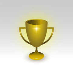 Golden Trophy Cup 3D Isometric