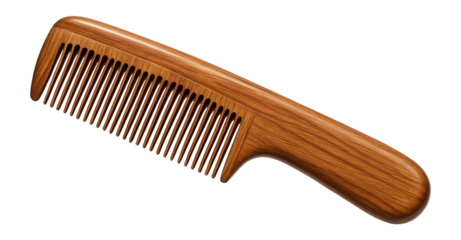Wooden comb with fine teeth