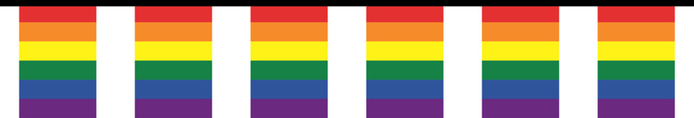 Fototapeta premium Seamless rainbow colored party bunting. LGBTQI concept. Flat design illustration.