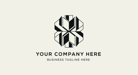 Abstract Geometric Logo Design with Interlocking Shapes