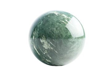 Green sphere ball isolated on white background, 3d rendering.