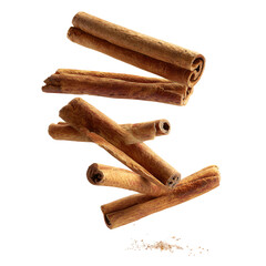 Flying Cinnamon Sticks Isolated