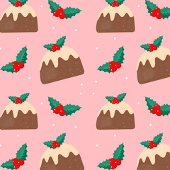 Christmas Cakes Vector Pattern