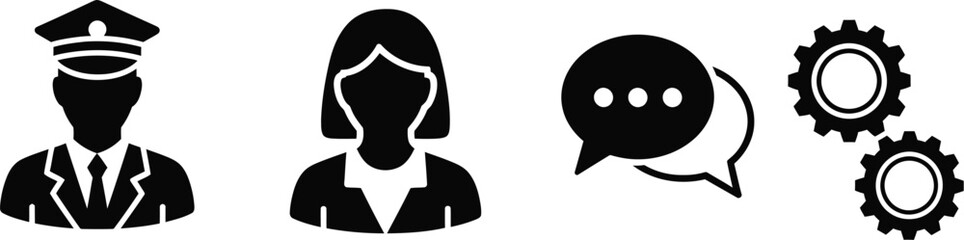Fototapeta premium Security, communication, and teamwork icons for business and corporate presentations
