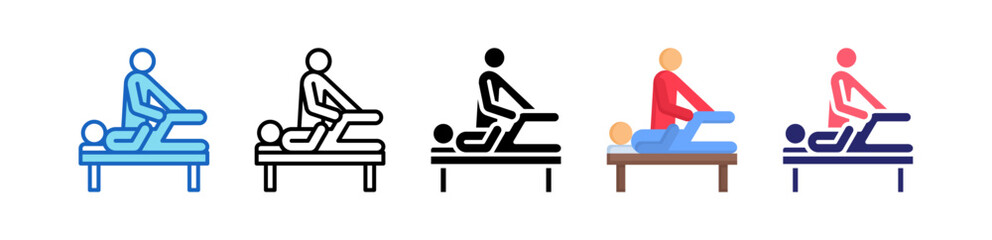 Physical Therapy Multiple Style Icon Set Collection. 