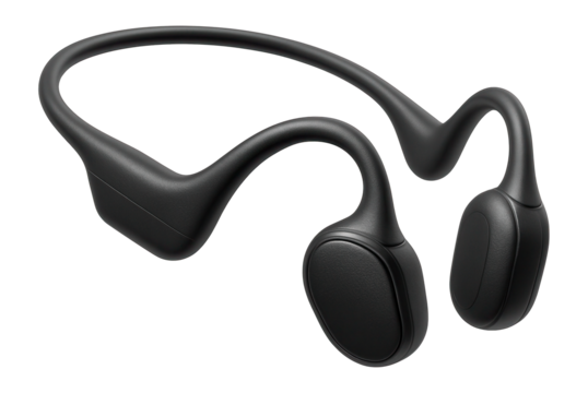 Bone conduction headphones with open-ear design and flexible frame
