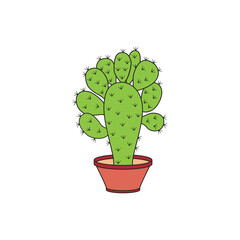 Cartoon cactus plant vector isolated illustration