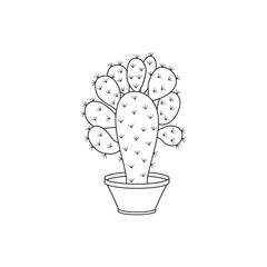 Cactus Icon Vector Design on White Background