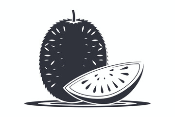 of Whole Durian Fruit with a Slice on White Background